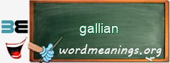 WordMeaning blackboard for gallian